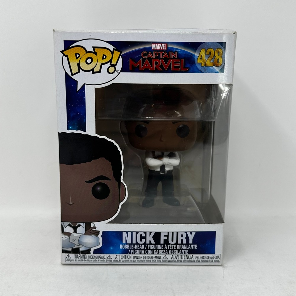Funko Pop Marvel Captain Marvel Nick Fury 428 Vinyl Bobble-Head Figure MCU